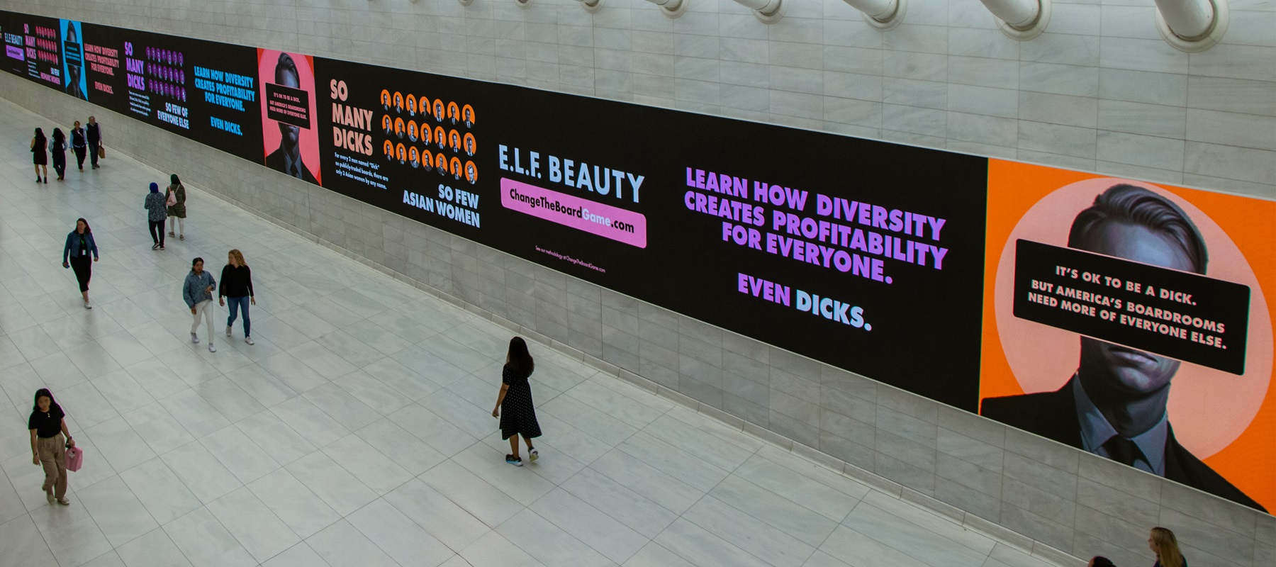 American cosmetic brand e.l.f. Beauty calls out inequity in US boardrooms with DOOH campaign